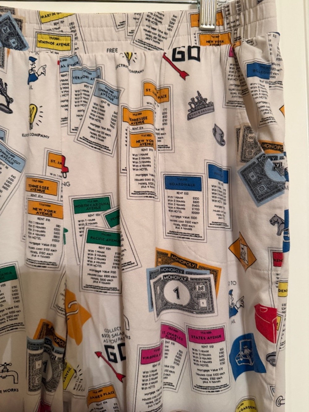 Womens BedHead White Monopoly Print Pajama Pants - Picture 2 of 3